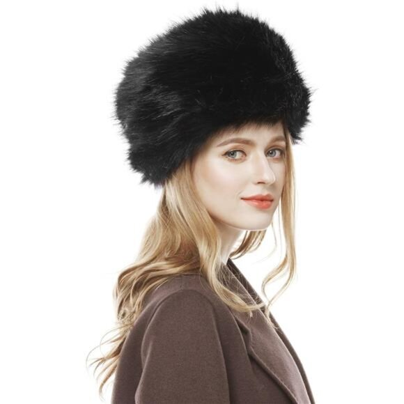 Lovful Winter Women Faux Fur Russian Cossack Style Hat Winter Wrap Hat - Picture 5 of 7